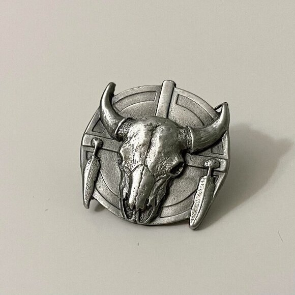 Vintage 1992 Siskiyou Bull Steer Skeleton Head Lapel Pin - Picture 2 of 11